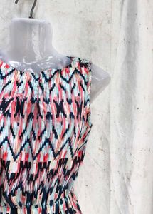 Geometric Print Sleeveless Mini Dress