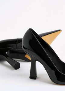 H&amp;M Chic Black Patent Stiletto Heels
