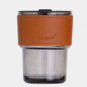 New Stylish Glass Tumbler with Leather Sleeve