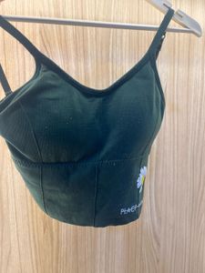 Cute Green Daisy Sports Bra