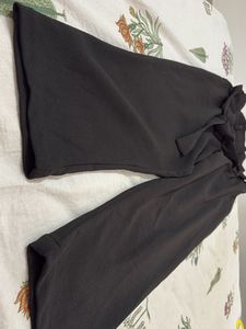 Chic Black Paperbag Waist Pants