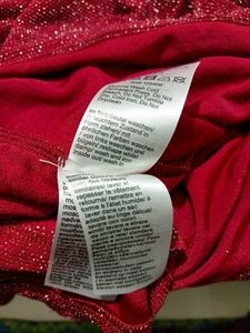 Long Sleeves Glitery Red Wrapped Style Top M &amp; L
