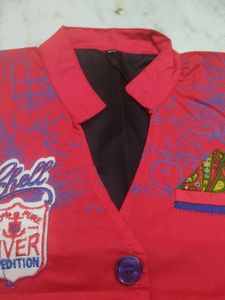Red Ethnic Nehru Jacket