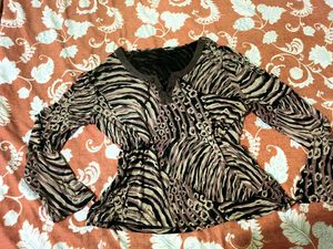 Animal Print Long Sleeve Top