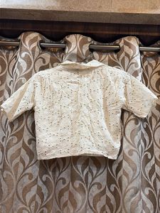 Embroidered Cropped Shirt