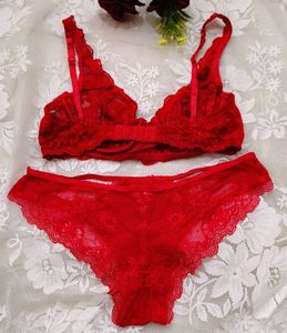 Stunning Red Lace Bra &amp; Panty Set