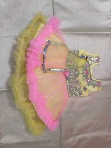 Girls Yellow &amp; Pink Lehenga Choli