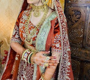 Rust orange Bridal Lehenga