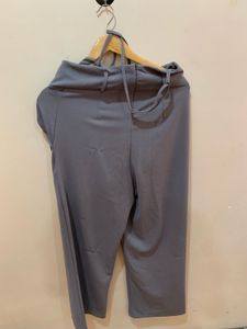 Stylish Grey High-Waist Dungaree