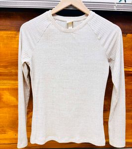 H&amp;M Ribbed Long Sleeve Top