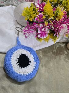 Handmade Evil Eye and sunflower Keychain