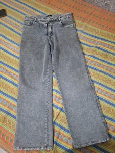 Grey Wide Leg Jeans