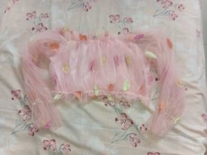 Sheer Pink Top with Appliques🌸🩰🍥