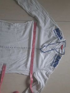 Stylish White &amp; Blue Ombre Kurta