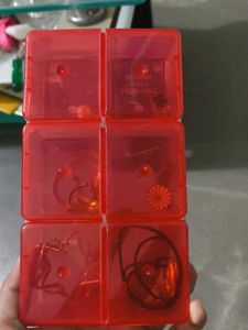 Cute Red Storage Box with Accessories