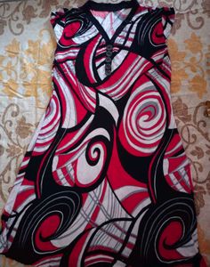 Vibrant Abstract Print V-Neck Dress