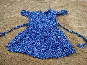 Blue Floral Print Baby Dress