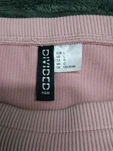 H&amp;M Soft Pink Striped Off-Shoulder Top