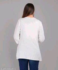 Embroidered White Kurta Tunic_XXL