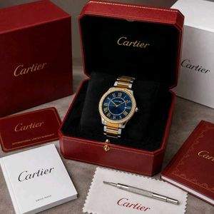 Cartier Ronde Louis watch in Silver &amp; yellow gold