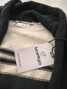 Striped Cardigan with Scarf