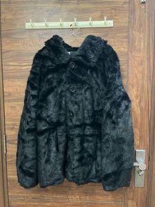 Faux Fur Black Coat( no delivery charges