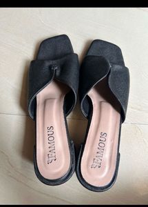 Chic Black Block Heel Mules