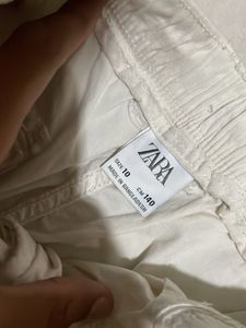 Cream Wide-Leg Casual Pants