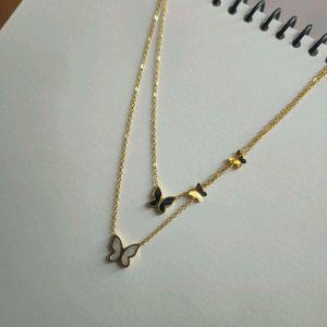 Elegant Butterfly Layered Necklace