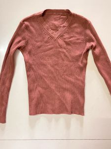 Cozy Ribbed V-Neck Long Sleeve Top