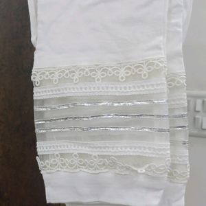 white stretchable pant for suits. size is small and the fabric is stretchable.