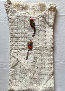 Cream Chikankari Kurta