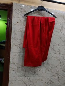 Vibrant Red Kurta and Salwar with Dupatta Set