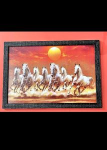7 Horse Photo Frame Size 12"-8" Inches