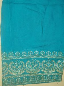 Teal Kurta with Gold Embroidery