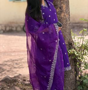 Embroidered Purple Kurta