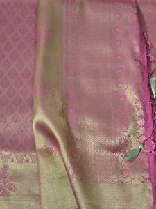 Exquisite Pink &amp; Gold Silk Saree