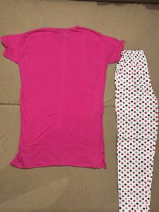 Cute Pink Polka Dot Pajama Set