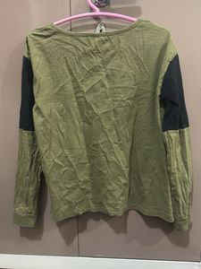 Roadster Girl Squad Olive Green Tee