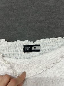 Shirred Square-Neck Top with Lace Detailing