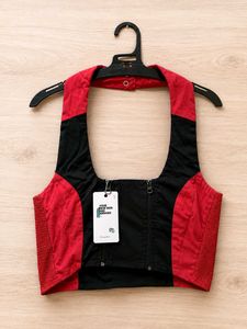 Black &amp; Red colour block cargo Co-ord Set