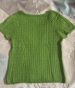 Green Woollen Ribbed Top