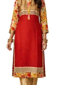 Elegant Red Floral Kurta Set
