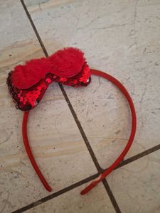 Sparkling Red Bow Headband