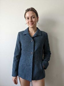 Classic Korean Blue Tweed Blazer Mint Condition M