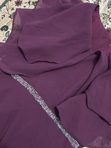 Elegant Plum Gown with Embellished Waist