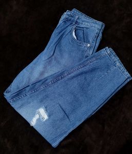 Ripped Blue Denim Jeans