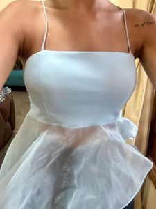 Sheer Ruffle Peplum Top