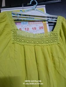 Lime Green Crochet Trim Dress