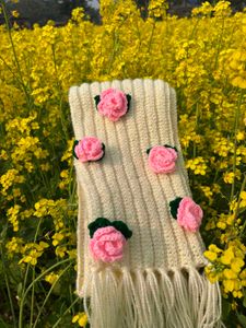 Crochet Floral Scarf